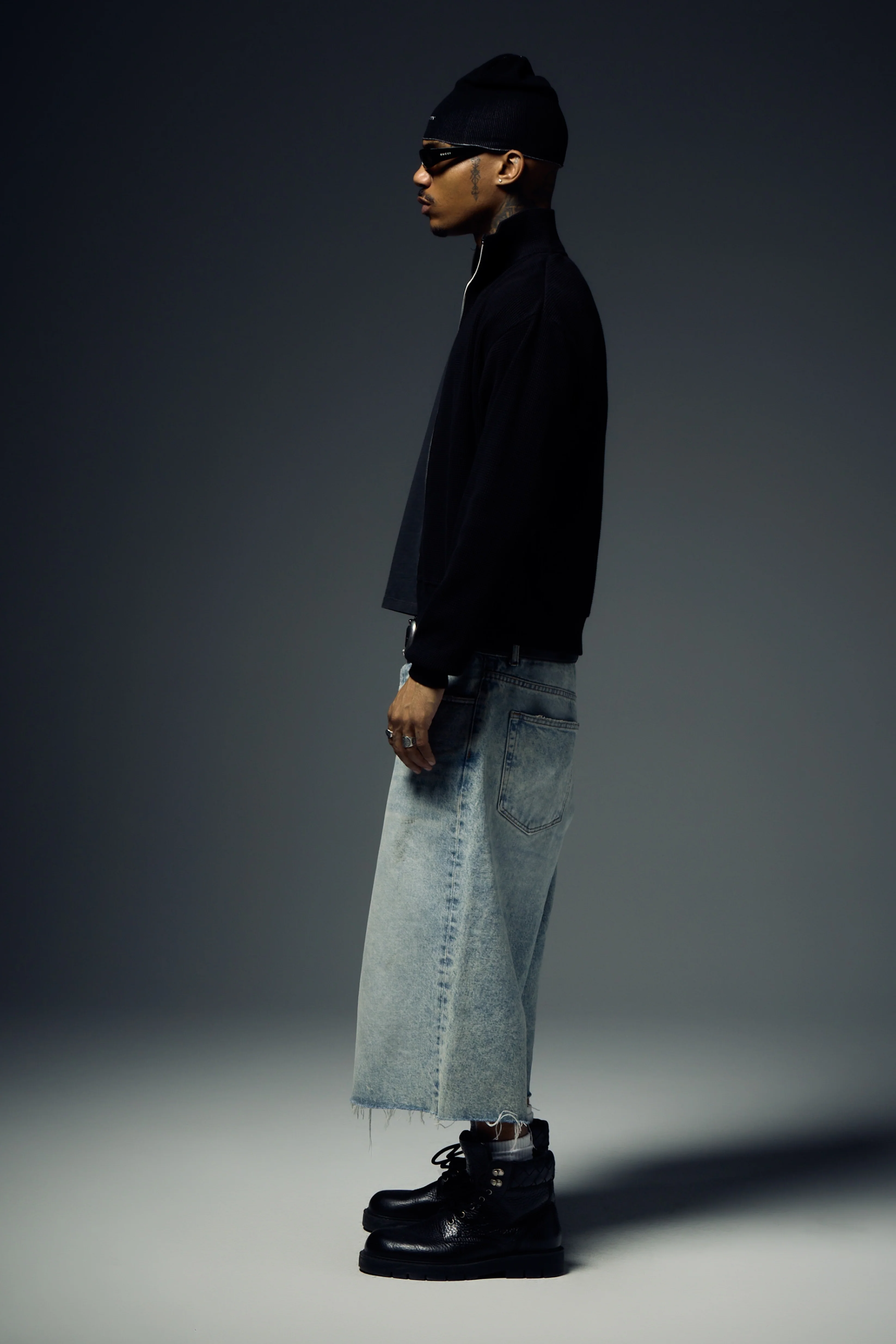 Baggy Denim Short - Light Wash - Image 3