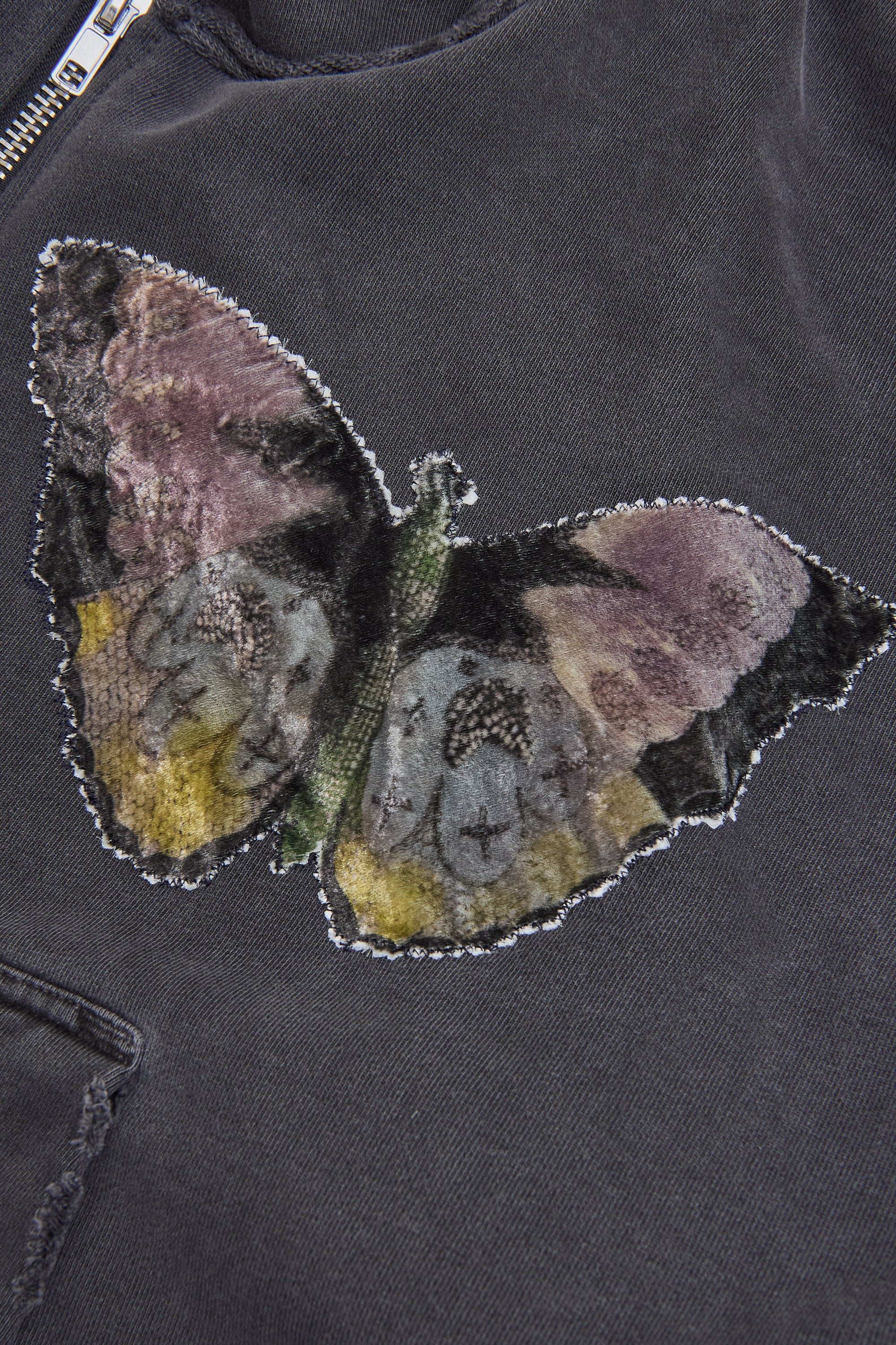 Butterfly Ultra Distressed Hoodie x Bentgable - Charcoal L - Image 3