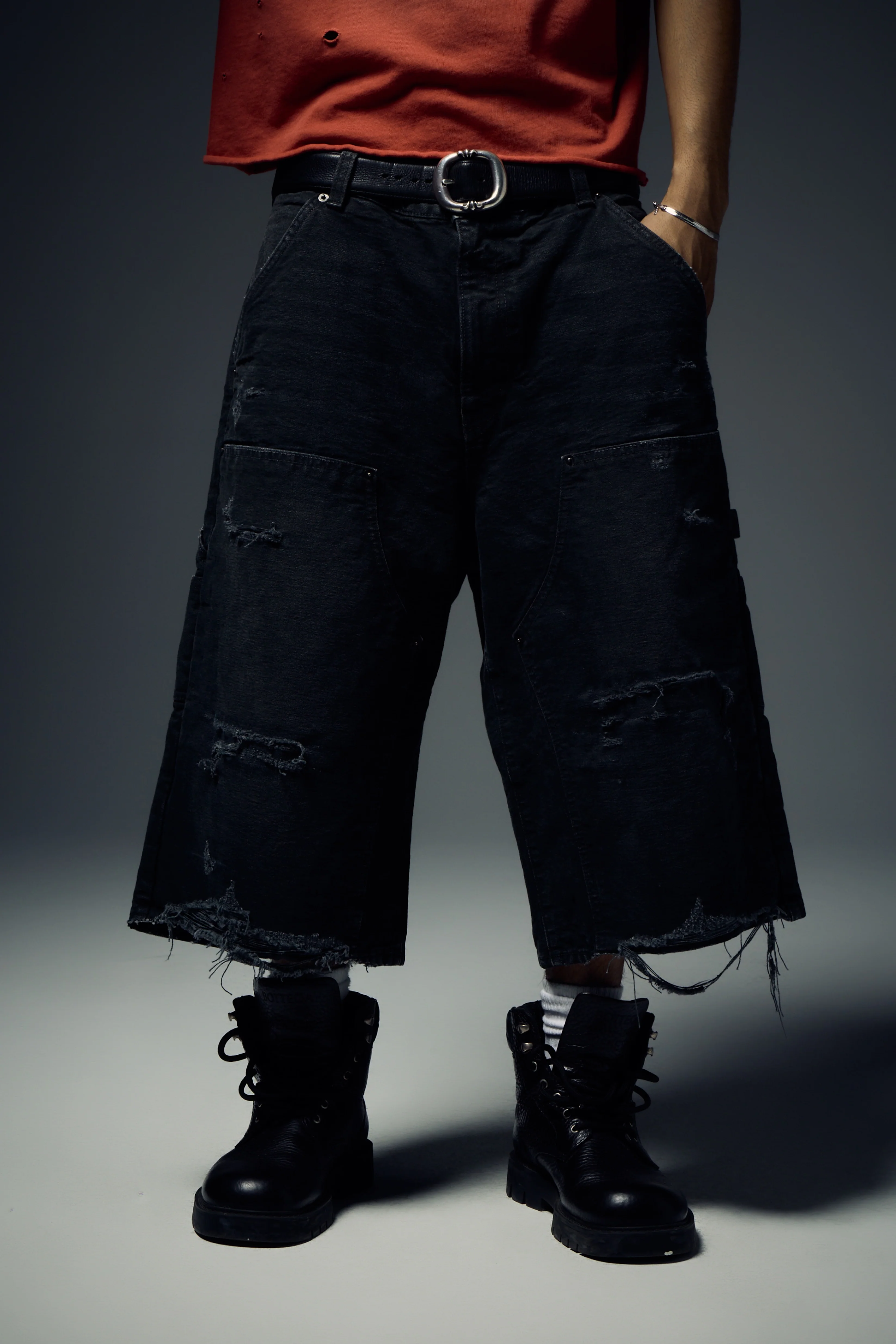 Carpenter Double Knee Short - Washed Black - Image 4