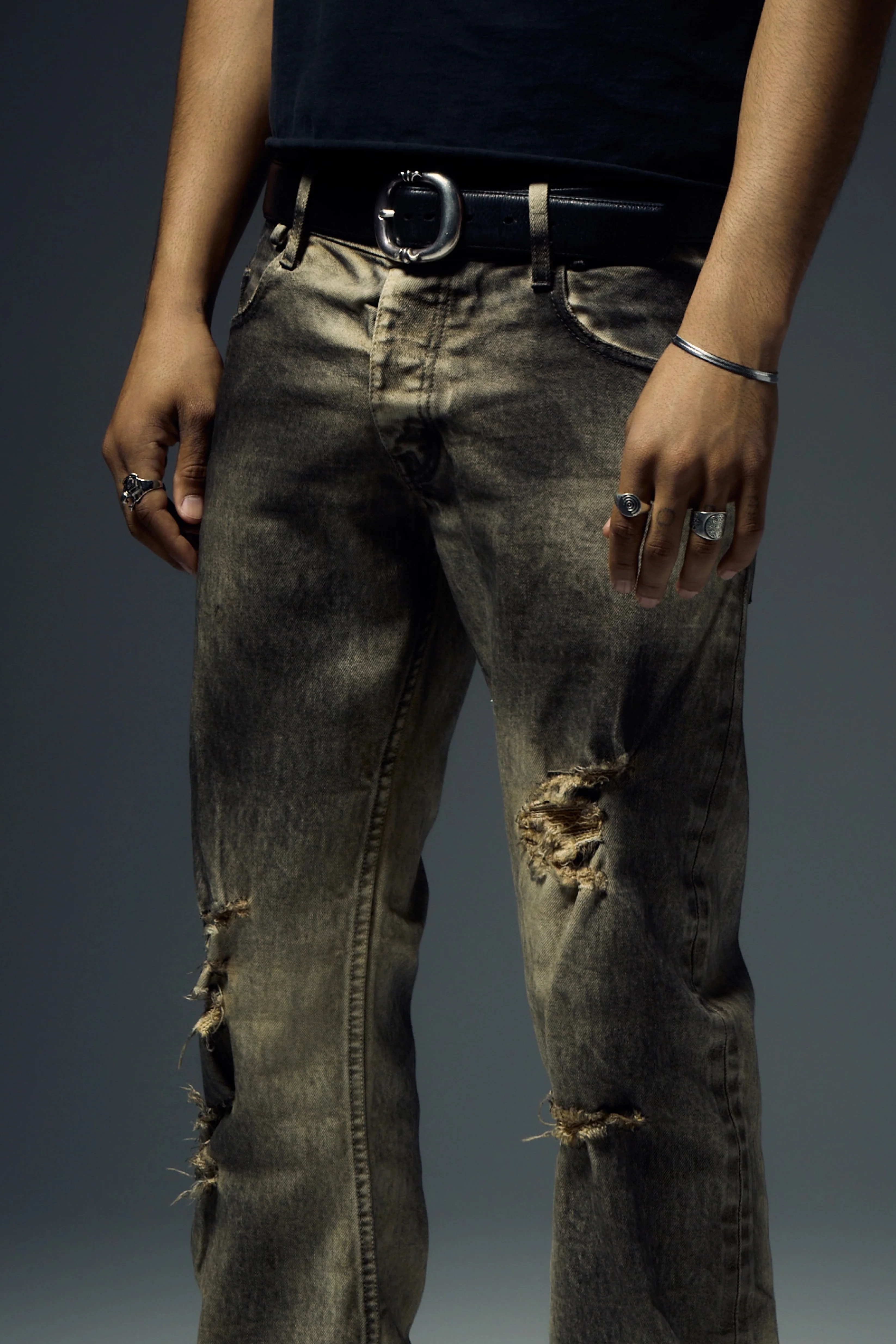 CNT Selvedge Flare Denim - Mud White - Image 3