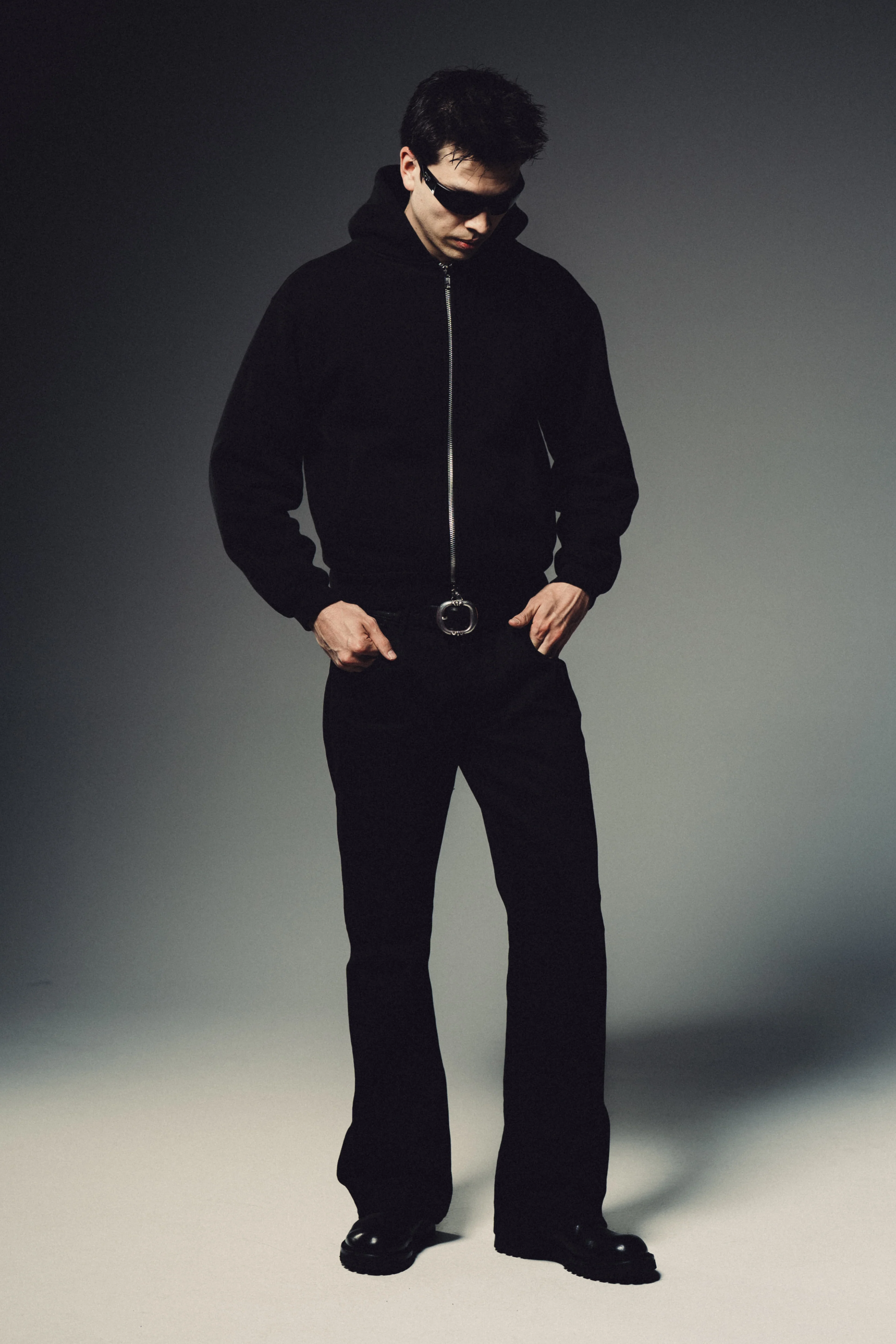Halo Zip Hoodie - Black - Image 3