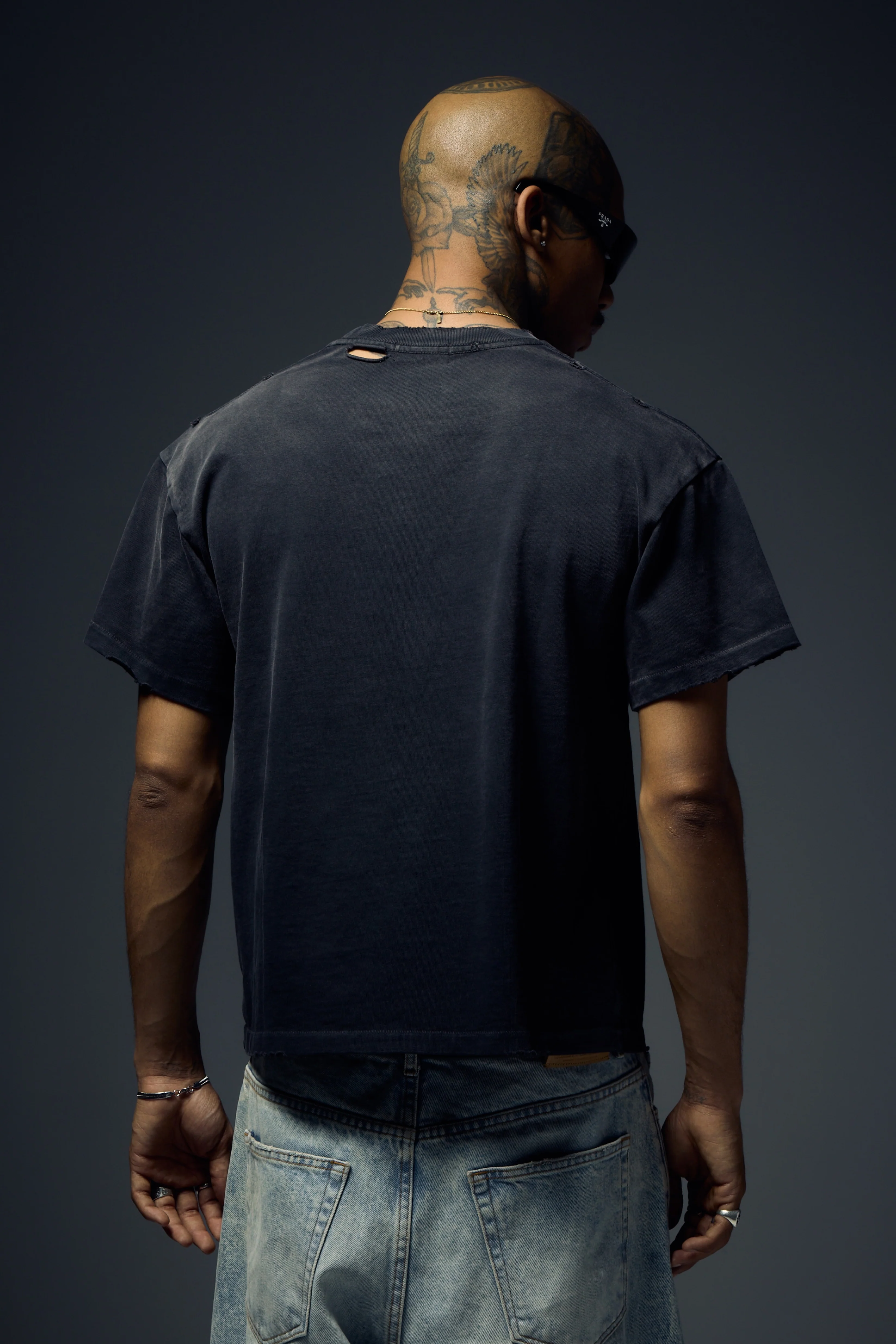Heavyweight Monster Distressed Tee - Diamond Black - Image 7