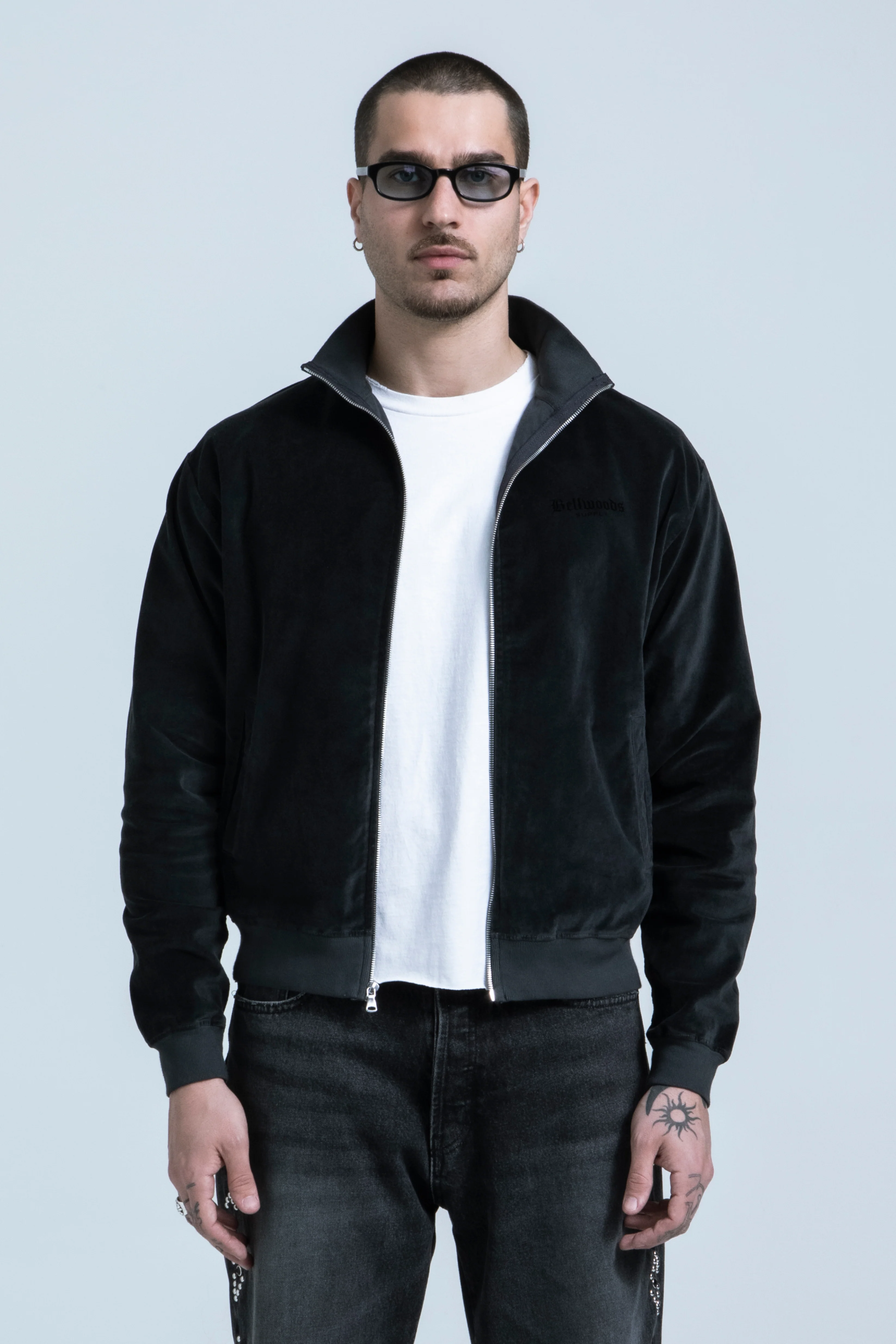 Velour Track Jacket - Charcoal - Image 6