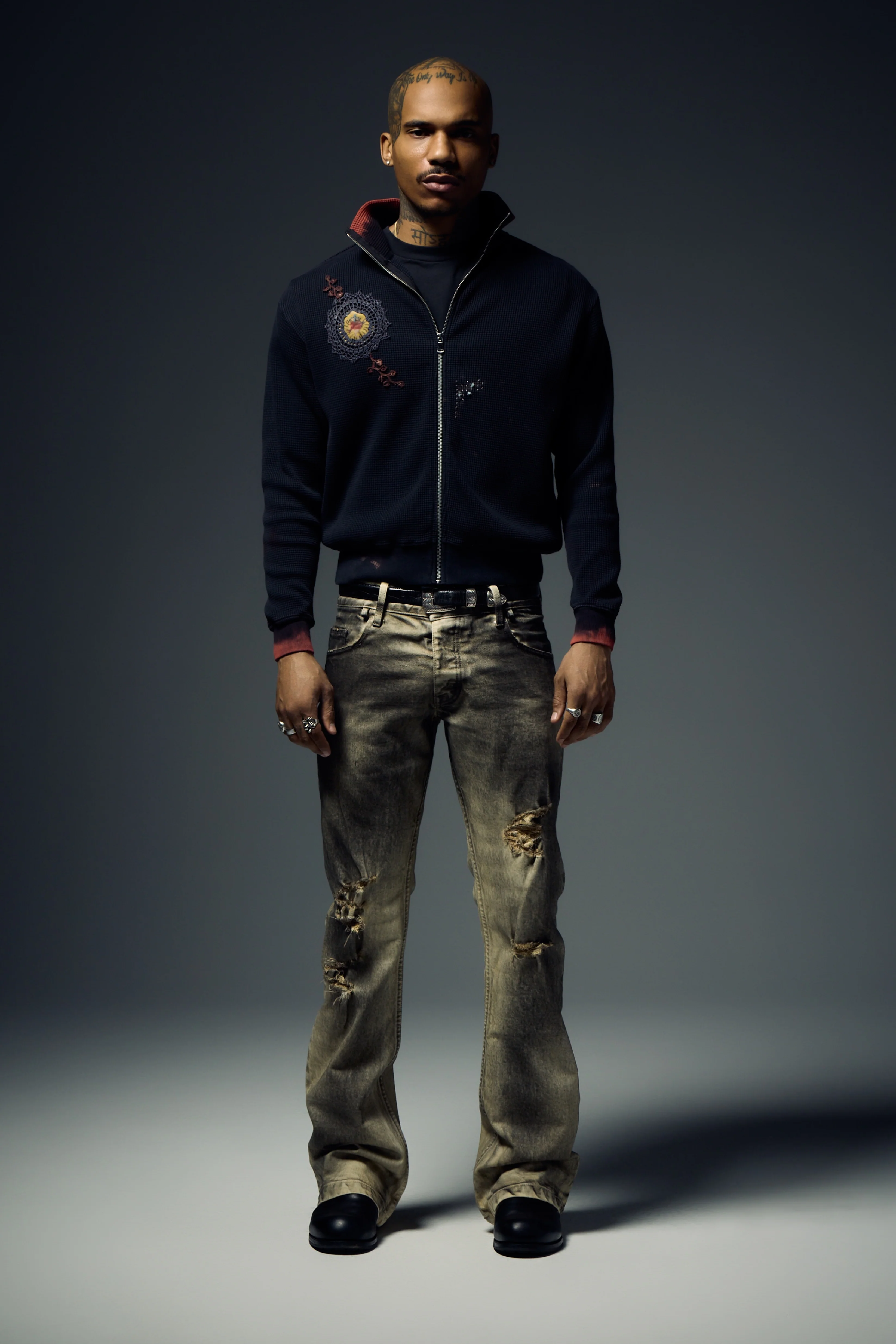 Waffle Zip Up Track Jacket x Bentgable Black 11 OF 13 - M - Image 4