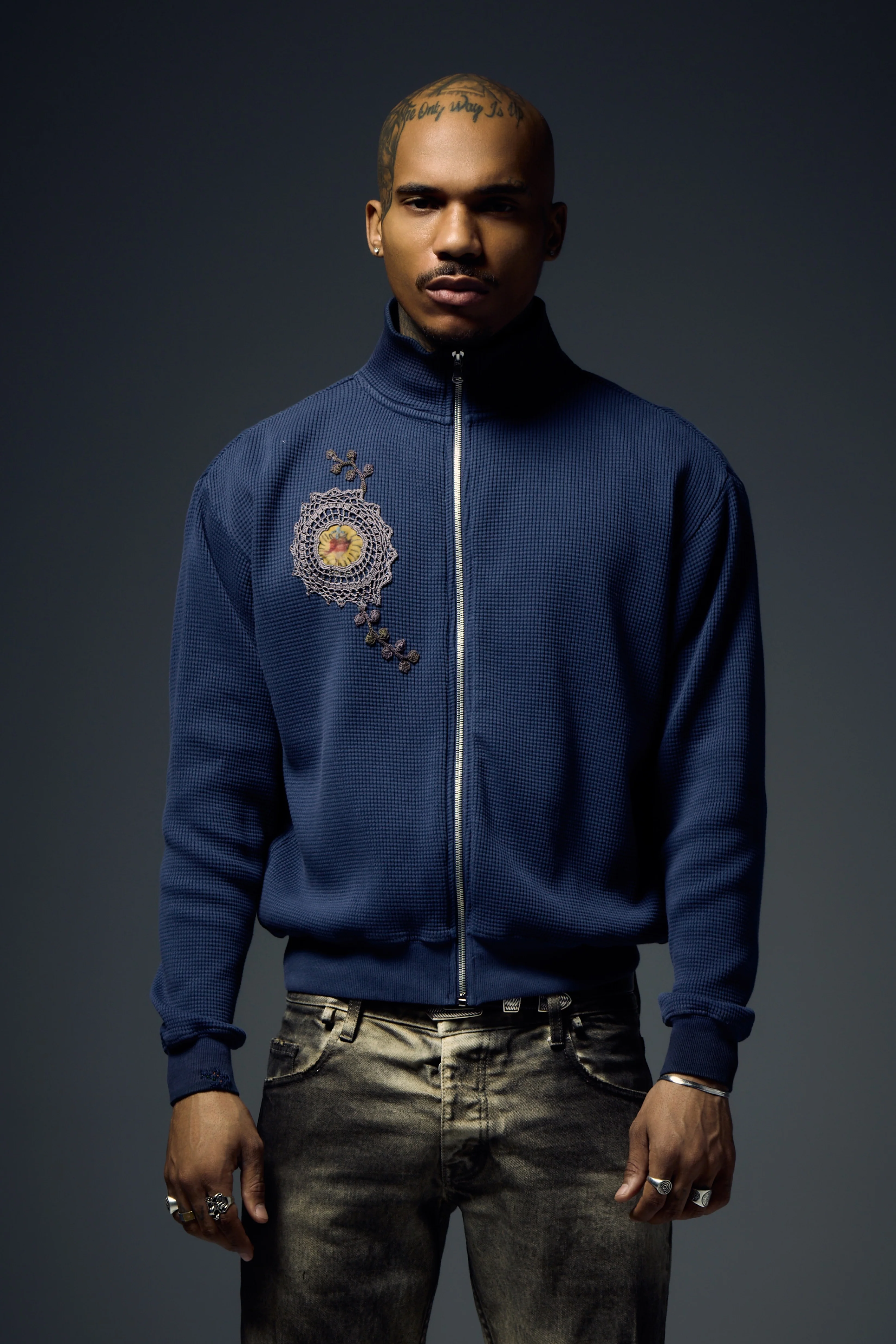 Waffle Zip Up Track Jacket x Bentgable Navy 6 OF 13 - L - Image 3