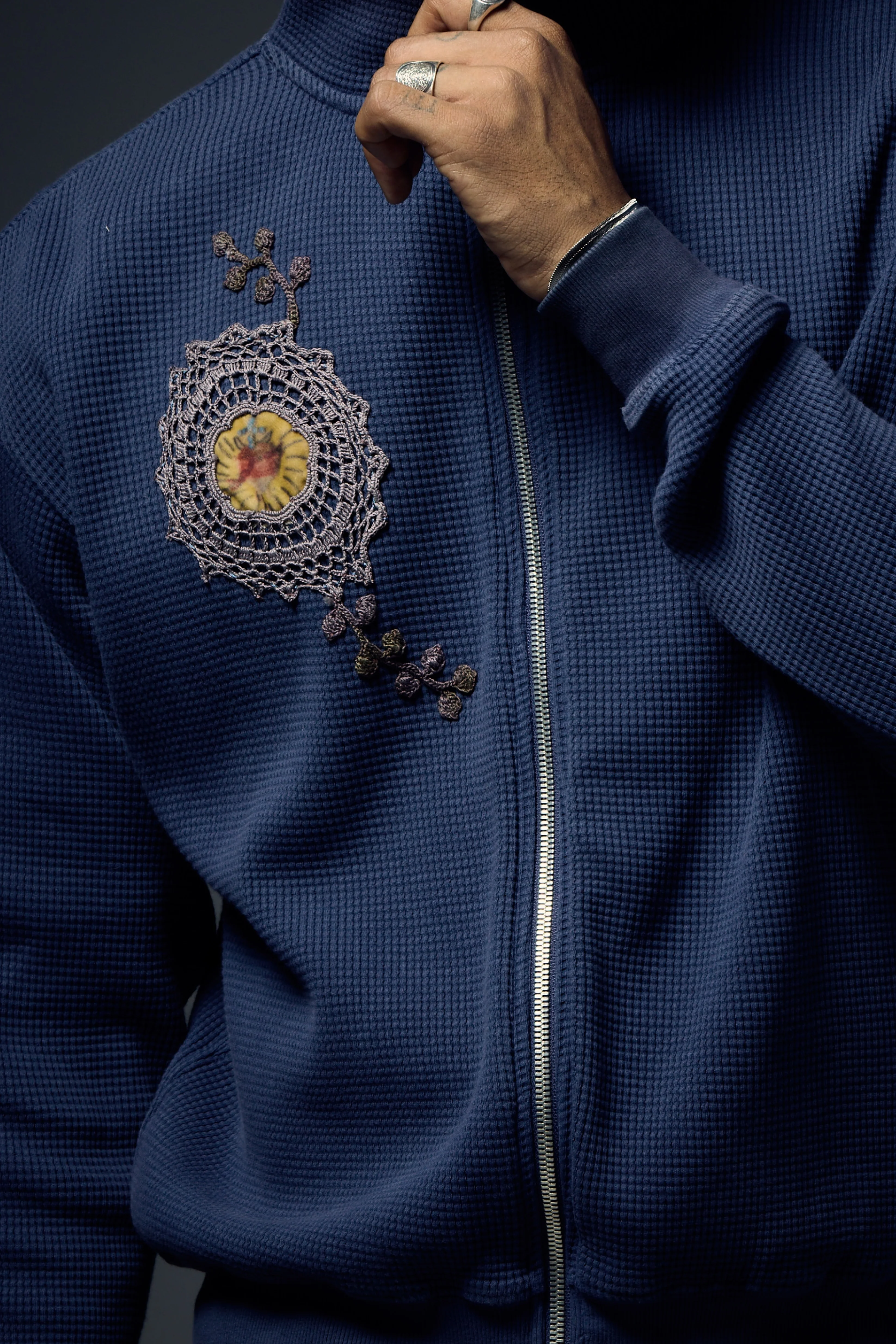 Waffle Zip Up Track Jacket x Bentgable Navy 6 OF 13 - L - Image 4