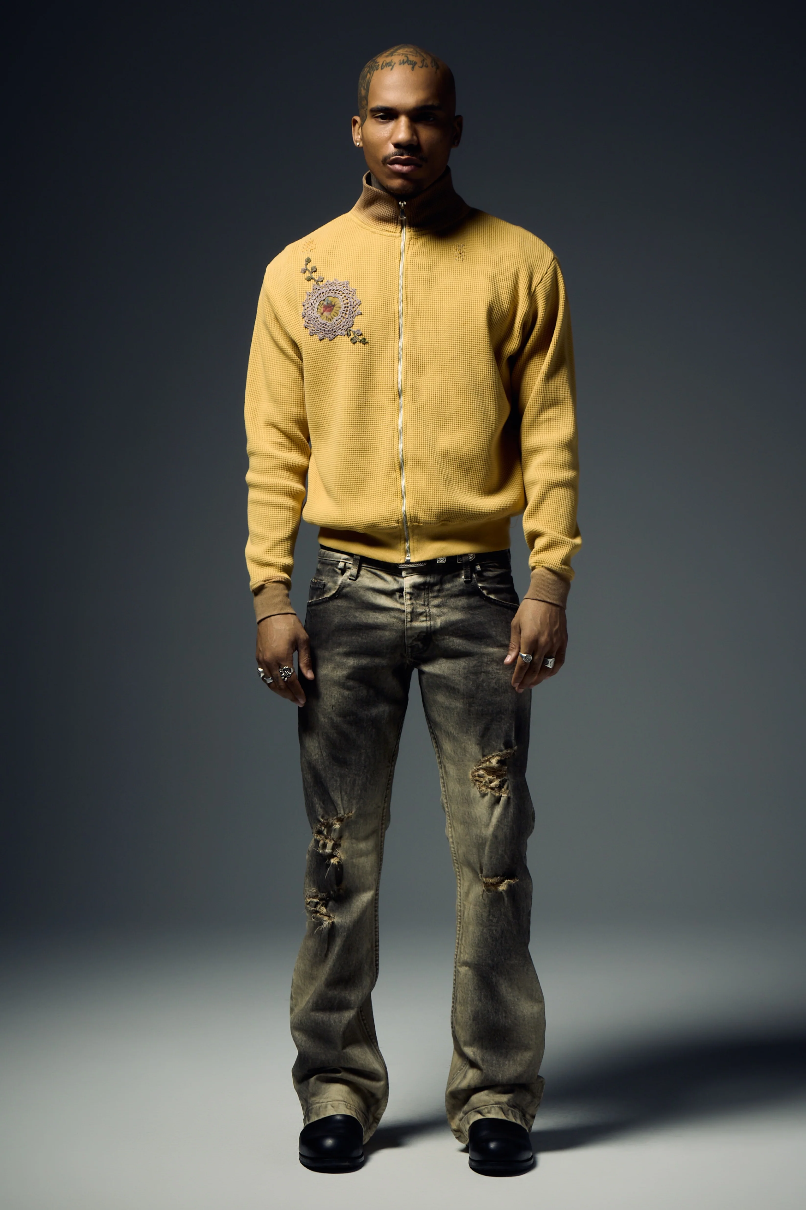 Waffle Zip Up Track Jacket x Bentgable Yellow 3 OF 13 - L